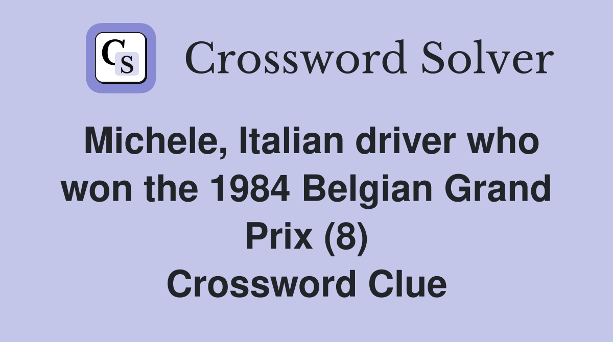 Michele Italian driver who won the 1984 Belgian Grand Prix (8